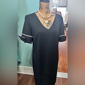 Black Dress with White Trim